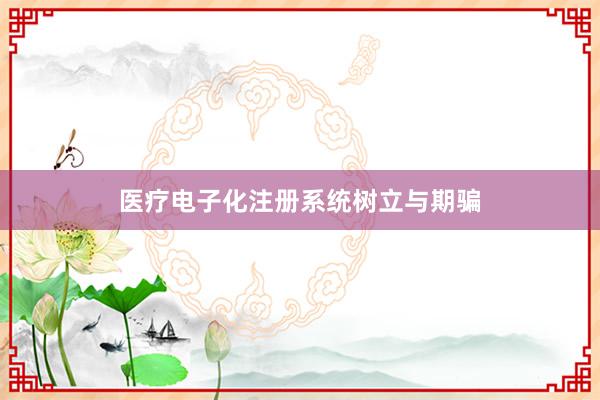 医疗电子化注册系统树立与期骗